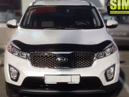 Дефлектор капота (мухобойка) Kia Sorento Prime 2015- (Киа Соренто Прайм) ТМ SIM