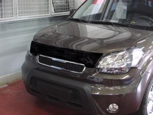 Дефлектор капота (мухобойка) Kia Soul 2008-2014 (Киа Соул) ТМ SIM