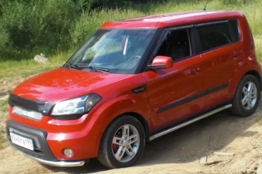 Дефлектор капота (мухобойка) Kia Soul 2008-2014 (Киа Соул) ТМ SIM