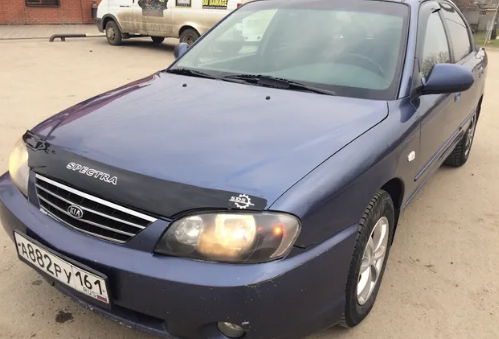 Дефлектор капота (мухобойка) KIA Spectra с 2005 г.в (Киа Спектра) ТМ Вип Тюнинг