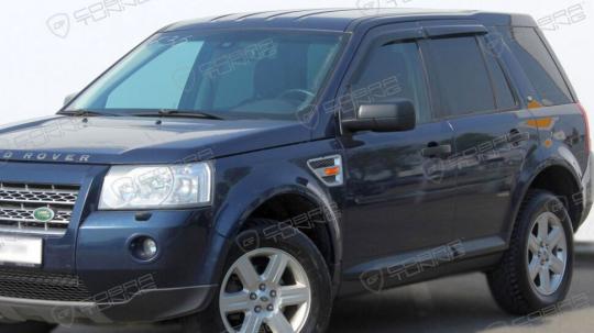 Дефлекторы окон (ветровики) Land Rover Freelander II 2007 (Лэнд Ровер Фриландер) ТМ Кобра Тюнинг