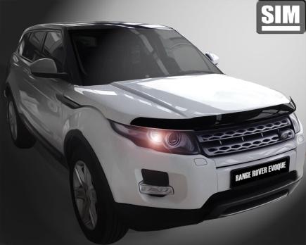 Дефлектор капота (мухобойка) Land Rover Range Rover Evoque 2011- (Лэнд Ровер Рэндж Ровер Эвог) ТМ SIM