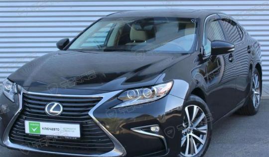 Дефлекторы окон (ветровики) Lexus ES VI 2012 ХРОМ.МОЛДИНГ ТМ Кобра Тюнинг