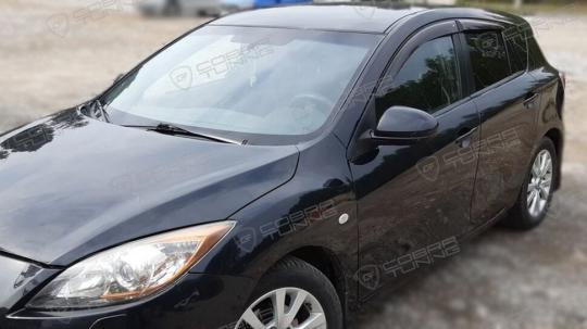 Дефлекторы окон (ветровики) Mazda 3 II (BL) Hb 2009 (Мазда 3) ТМ Кобра Тюнинг