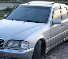 Дефлекторы окон (ветровики) Mercedes Benz C-klasse Sd (W202) 1993-2000 ХРОМ. МОЛДИНГ ТМ Кобра Тюнинг