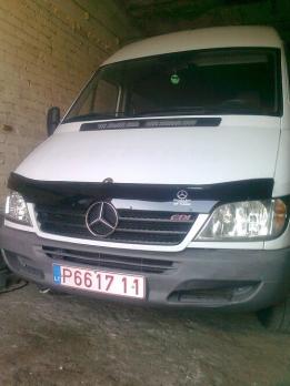 Дефлектор капота (мухобойка) Mercedes-Benz Sprinter (Br.901-905) с 2002-2006 г.в. (Мерседес Спринтер) ТМ Вип Тюнинг