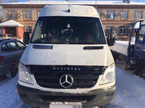 Дефлектор капота (мухобойка) Mercedes-Benz Sprinter (Br.906) 2006-2013 (Мерседес Спринтер) короткая ТМ Вип Тюнинг