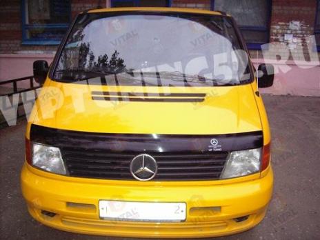 Дефлектор капота (мухобойка) Mercedes-Benz Vito (Br.638) с 1996-2003 (Мерседес Вито) ТМ Вип Тюнинг