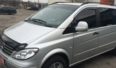 Дефлектор капота (мухобойка) Mercedes-Benz Vito (W639) с 2003-2014 г.в. (Мерседес Вито) ТМ Вип Тюнинг