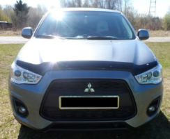 Дефлектор капота (мухобойка) Mitsubishi ASX 2010- длинный (Митсубиши АЭСИкс) ТМ SIM