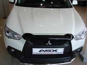 Дефлектор капота (мухобойка) Mitsubishi ASX 2010- короткий (Митсубиши АЭСИкс) ТМ SIM