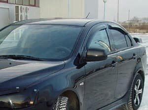 Дефлекторы окон (ветровики) Mitsubishi Lancer 10 2007- (Митсубиши Лансер 10) ТМ SIM