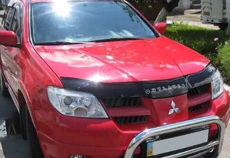 Дефлектор капота (мухобойка) Mitsubishi Outlander с 2001-2007г.в (Митсубиши Аутлендер) ТМ Вип Тюнинг