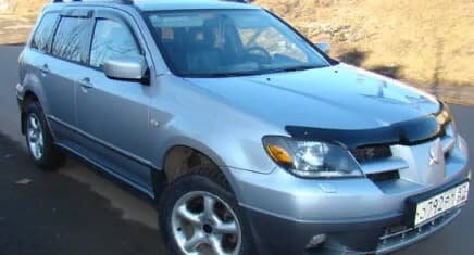 Дефлекторы окон (ветровики) Mitsubishi Outlander 2000-2007 (Митсубиши Аутдендер) ТМ SIM