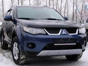 Дефлектор капота (мухобойка) Mitsubishi Outlander XL 2007-2009 (Митсубиши Аутлендер) ТМ SIM