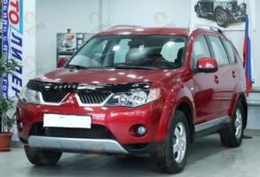 Дефлектор капота (мухобойка) Mitsubishi Outlander с 2007-2009г.в (Митсубиши Аутлендер) ТМ Вип Тюнинг