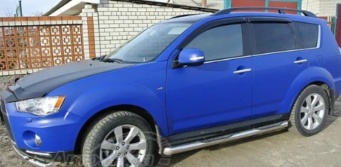 Дефлекторы окон (ветровики) Mitsubishi Outlander II 2007-2012/Peugeot 4007 2007"EuroStandard" (Митсубиши Аутлендер) ТМ Кобра Тюнинг