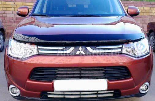 Дефлектор капота (мухобойка) Mitsubishi Outlander 2012- (Митсубиши Аутлендер) ТМ SIM