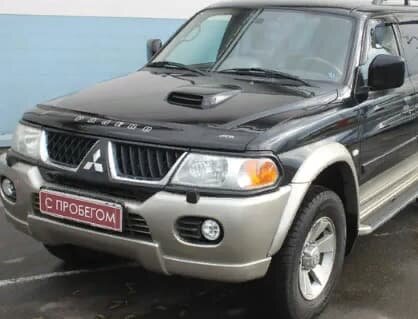 Дефлектор капота (мухобойка) Mitsubishi Pajero Sport (Montero Sport) с 1998-2007 г.в. (Митсубиши Паджеро Спорт) ТМ Вип Тюнинг