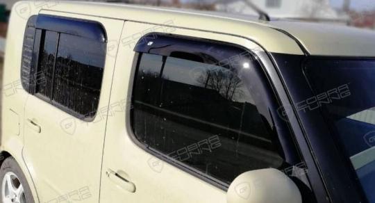 Дефлекторы окон (ветровики) Nissan Cube II (Z11) 2002-2008 (Ниссан Куб) ТМ Кобра Тюнинг