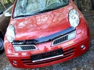 Дефлектор капота (мухобойка) Nissan Micra 2003-2011 (Ниссан Микра) ТМ SIM