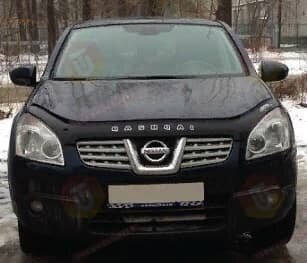 Дефлектор капота (мухобойка) NISSAN QASHQAI/Qashqai +2 2006-2009 г.в (Ниссан Кашкай) ТМ Вип Тюнинг