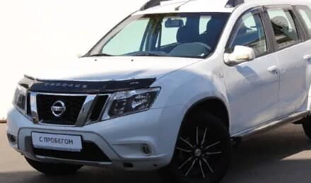 Дефлектор капота (мухобойка) NISSAN Terrano с 2013 г.в.  (Ниссан Терано) ТМ Вип Тюнинг