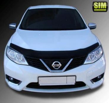 Дефлектор капота (мухобойка) Nissan Tiida 2015- (Ниссан Тиида) ТМ SIM