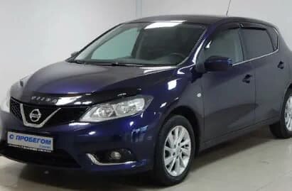 Дефлектор капота (мухобойка) NISSAN Tiida c 2015 г.в. (Ниссан Тиида) ТМ Вип Тюнинг