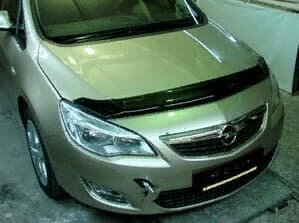 Дефлектор капота (мухобойка) Opel Astra J HB 2010- (Опель Астра Джей) ТМ SIM