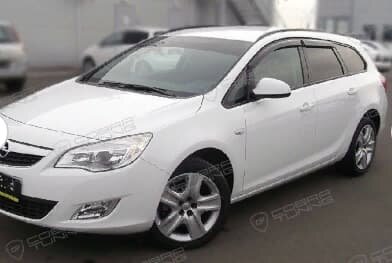 Дефлекторы окон (ветровики) Opel Astra J Sports Tourer 2010 (Опель Астра) ТМ Кобра Тюнинг