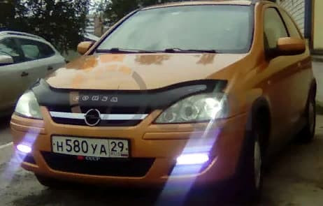 Дефлектор капота (мухобойка) Opel Corsa С c 2000-2007 г.в. (Опель Корса) ТМ Вип Тюнинг