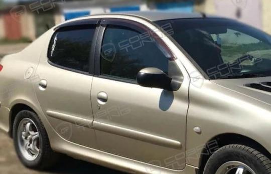 Дефлекторы окон (ветровики) Peugeot 206 Sd 2005/Hb 5d 1998 (Пежо 206) ТМ Кобра Тюнинг