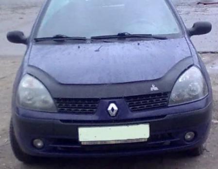 Дефлектор капота (мухобойка) Renault Clio Symbol с 2001-2008 г.в. (Рено Симбол) ТМ Вип Тюнинг