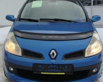 Дефлектор капота (мухобойка) Renault Clio III с 2005 г.в. (Рено Клио) ТМ Вип Тюнинг