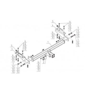 Фаркоп Jac T6 2020- съемный крюк 1500кг ТМ Avtos