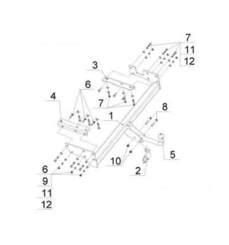 Фаркоп для Mitsubishi Outlander 2003-2007 съемный крюк на двух болтах 1500кг Автос