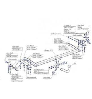 Фаркоп (ТСУ) для TOYOTA Avensis II 2003-2009 универсал съемный шар на двух болтах 1.5тонны Босал